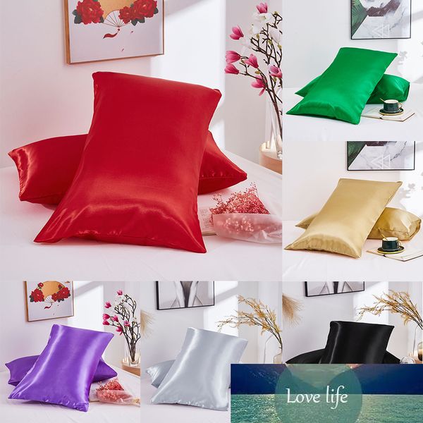 Alta Qualidade 2Pcs / Set Silk Mulberry Fronha zipper caso de cetim Pillow Praça fronha para fronhas padrão saudáveis