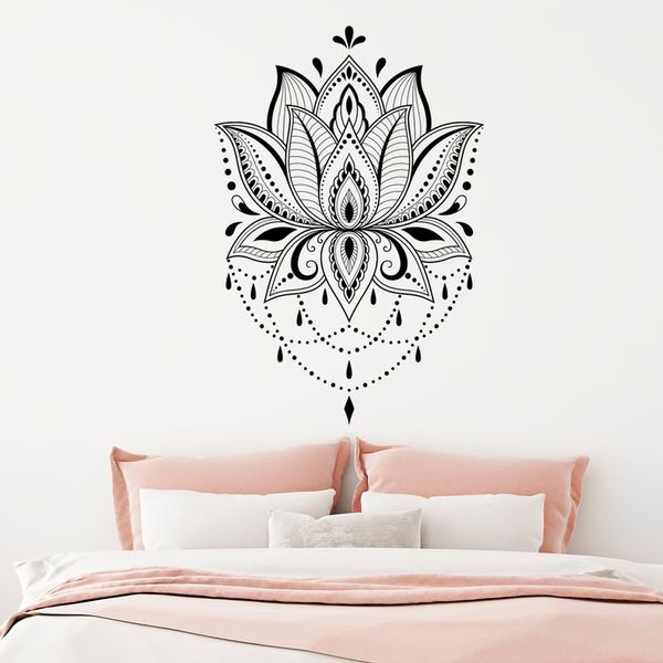 Boho vinyl decar Mandala decols Studio di yoga Decalcomanie home room sticker Lotus Adesivo murale G49 201106