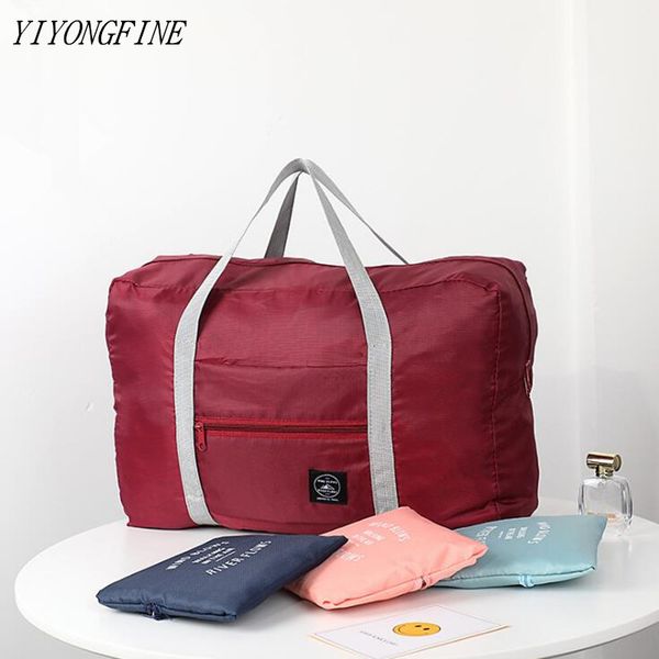 Novo Nylon Dobrável Saco de Viagem Unisex Grande Capacidade Saco Bagagem Mulheres Impermeáveis ​​Bolsas