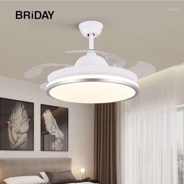 

50cm 42 inch led ceiling fan with lights remote control dc frequence round ventilator lamp bedroom decor reversible retractable1