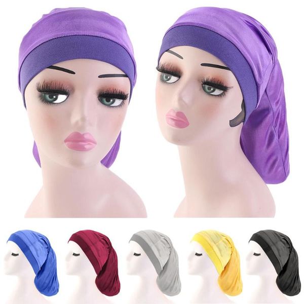 

beanie/skull caps long hair sock cap sleep hats wrap night care bonnet nightcap women baggy turban headscarf hat, Blue;gray