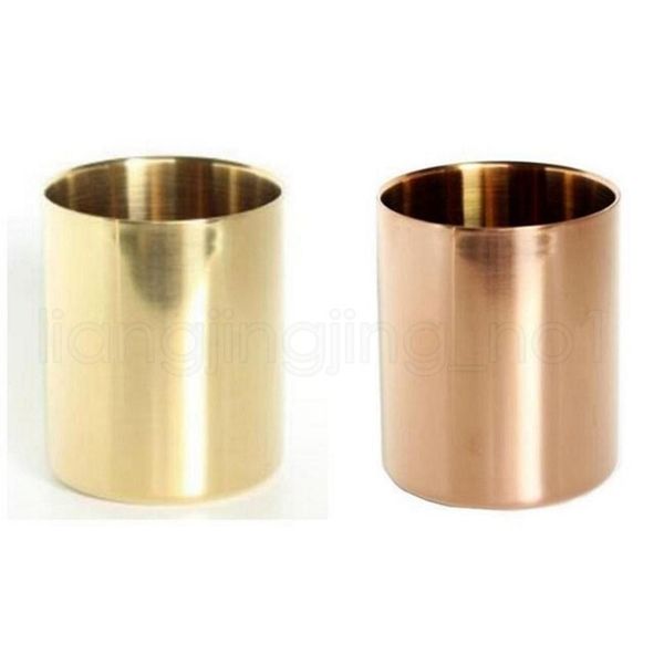 

400ml brass gold vase stainless steel cylinder pen holder for desk organizers stand multi use pencil pot holder c sqcyaf bbgargden