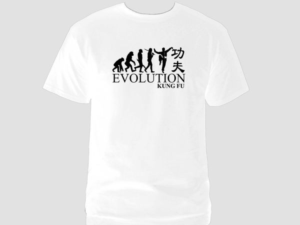 

2019 kung fu kungfu evolution chinese script white 100% cotton t-shirt sport hooded sweatshirt hoodie