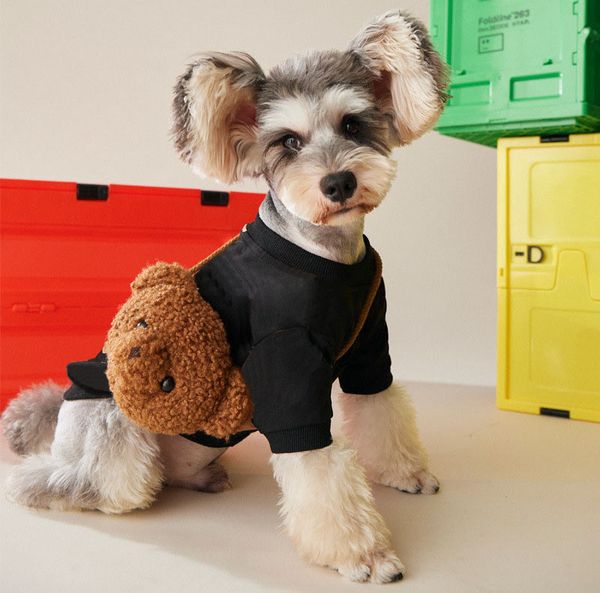 

affordable black sweaters teddy schnauzer pomeranian dog sweatshirts outdoor travel walk dog pet dress up must clothes