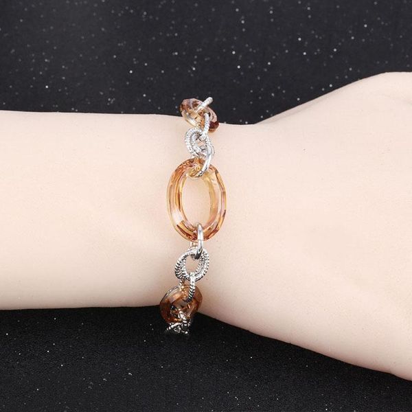 

charm bracelets 11.11 sale women bracelet 2021 made with austrian crystal for bridal wedding luxurious circle design bangle girls gift, Golden;silver