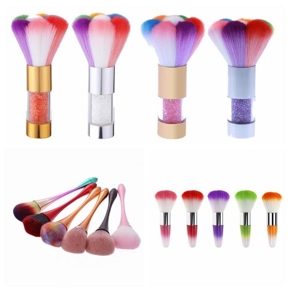 

профессиональный nail art dust brush акриловые uv gel nail art пыль чистой щеткой маникюр педикюр инструмент стразы ручка для ногтей кисти t, Yellow