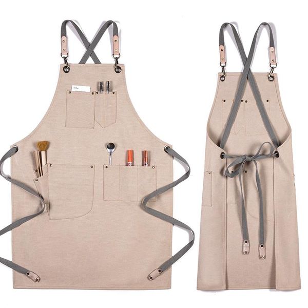 

barista shop cotton padded canvas apron nail roast restaurant bar work clothes