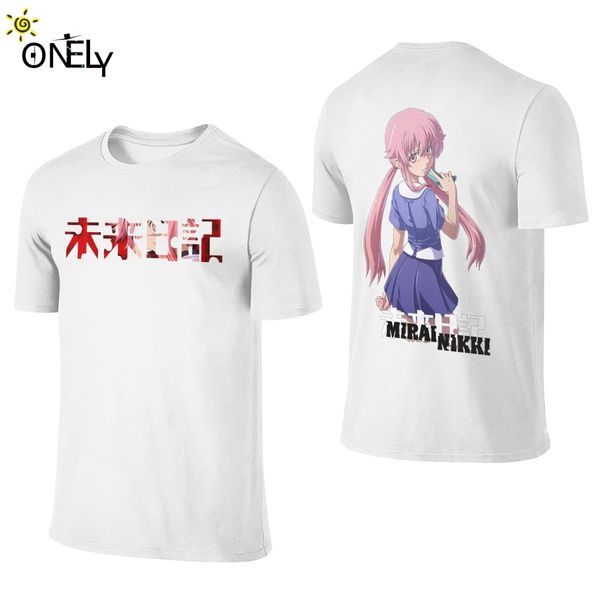 

streetwear mirai nikki gasai yuno future diary t shirt men summer cool man pure short sleeve round neck sport hooded sweatshirt hoodie