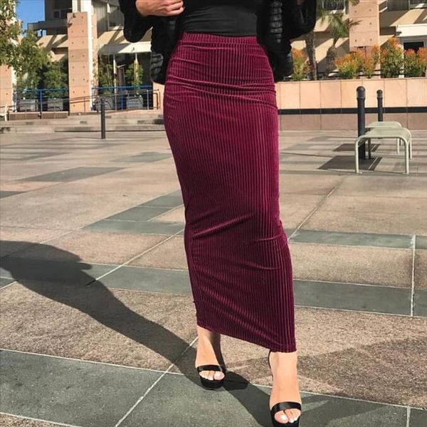 

женские растягивающиеся bodycon дамы карандаш длинные maxi юбка с высокой талией черный панк-готический стимпанс винтаж исламские мусульманс, Black