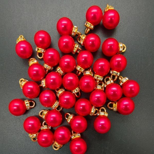 

diy 16pcs 10mm mini color acrylic pearl pendant beads charm earrings ornaments jewelry maki bbylzn, Bronze;silver