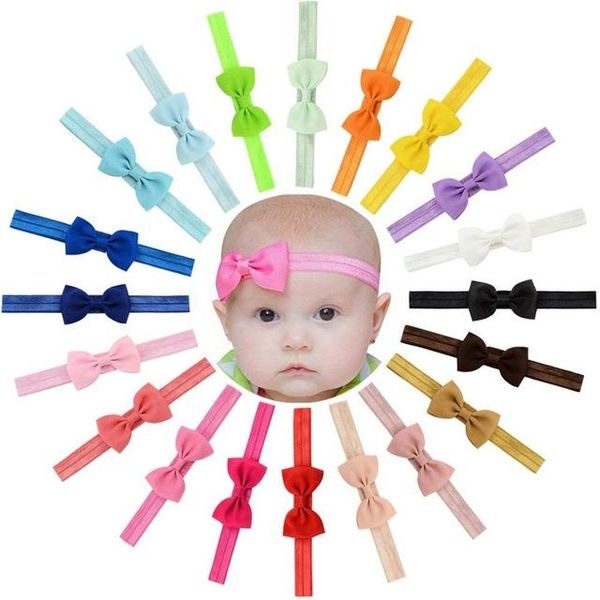 

20pcs/lot 3'' boutique bow headband bowknot headbands for kids girls hair accessories kid hair bands summer style headwear q sqccp, Slivery;white