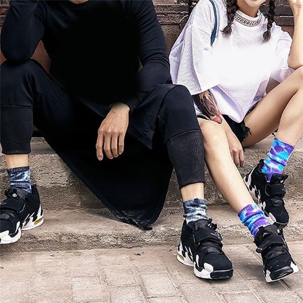 

пары носок гольфы забавные велоспорт бег пешеходные tie dye sox harajuku hip hop happy socks для унисекс качества skate носки, Black