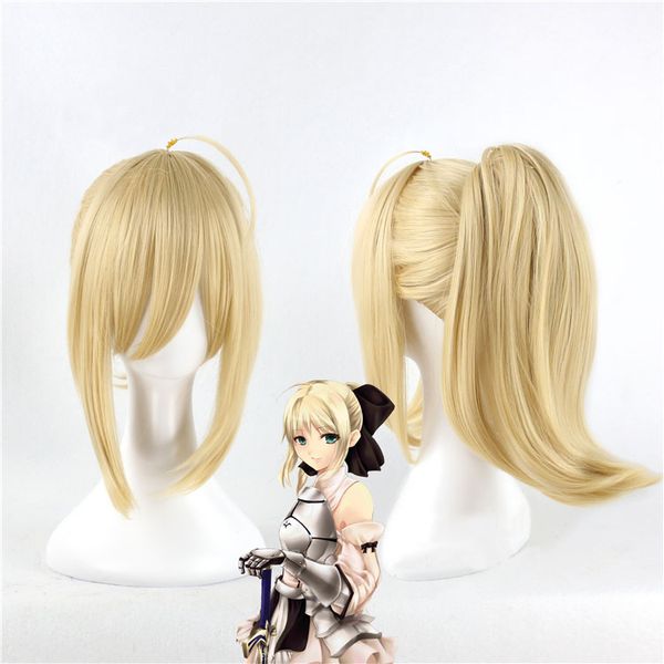 Fate Stay Night Zero Saber Lily Blonde Cosplay Perücke Halloween Rollenspiel Lily Hair Goldene Perücke