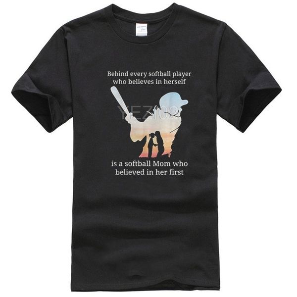 

mens behind every softball player who believes in herself is a t-shirt sport hooded sweatshirt hoodie