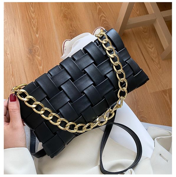 

hbp 20aw new arrival fashion women's shoulderbags chain strip underarm bag classical weaving sweet style female bags 5-color available