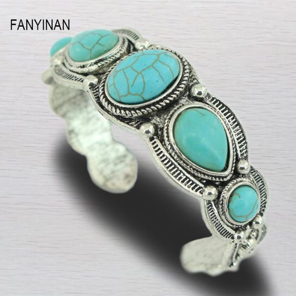 

bangle fashionurquoise stone bracelets&bangles trendy bohemian silver chain stones jewelry party gift holiday, Black