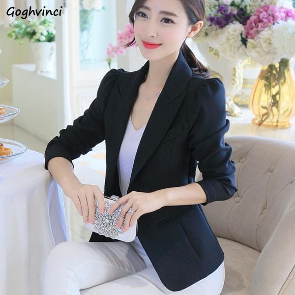 

blazers women slim solid simple all match korean style womens blazer casual new fashion elegant females plus size kawaii clothes, White;black