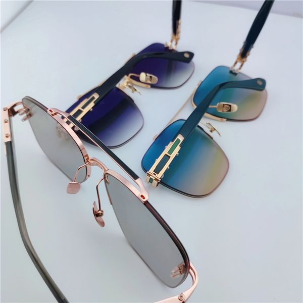 

luxury vintage brand designer sunglasses rimless eyewear aviator gold frame metal fashion women men sunglass 138, White;black