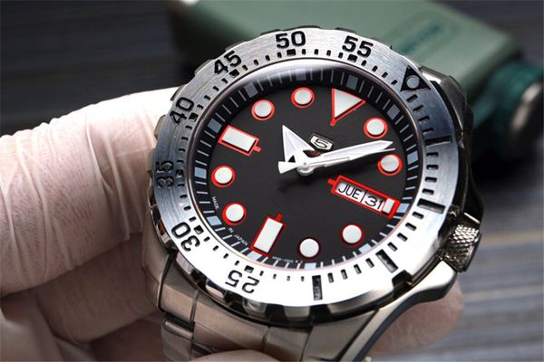 

new style watch automatic movement mechanical mens stainless steel watches sapphire glass self wind wristwatches for mens gift very, Slivery;brown