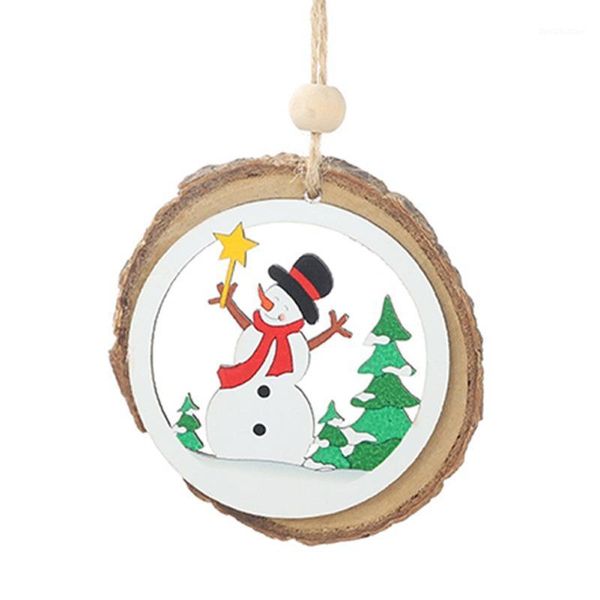 

christmas decorations natural wood cutout round tree pendants hanging wooden slices ornaments for holiday party decor1