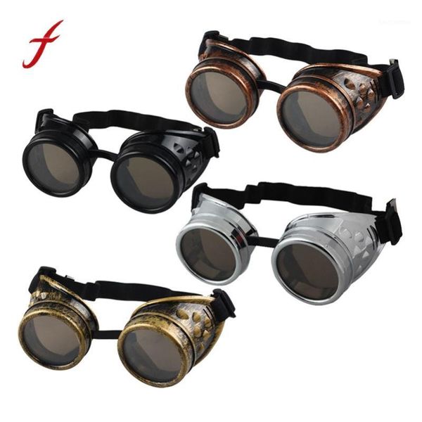 Sonnenbrille Steampunk Brille 2021 Mode Ankunft Vintage Runde Spiegel Stil Schweißen Punk Glas Cosplay FreeWholesale Brillen1