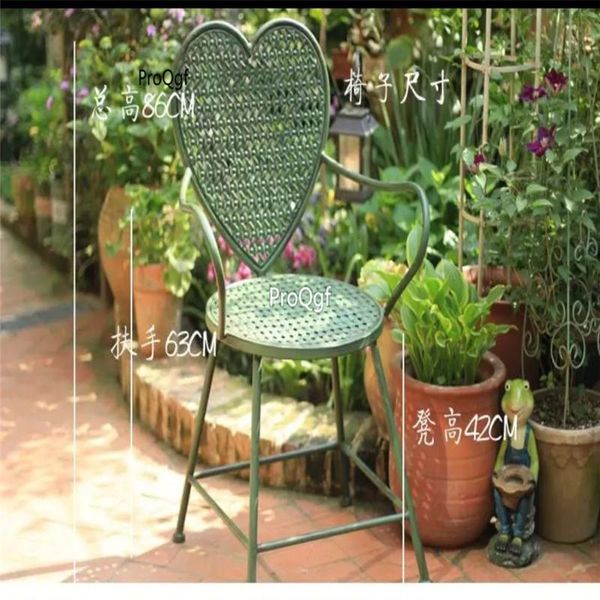 

prodgf 1pcs a set heart shape ancient series garden chair
