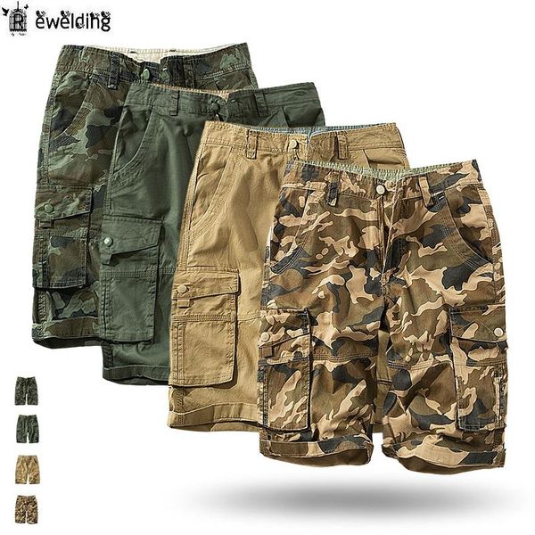 

summer mens cargo shorts brand new army camouflage tactical shorts men cotton loose work casual short pants plus size, White;black