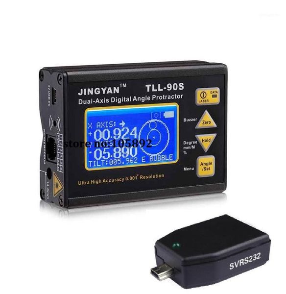

laser levels wholesale-tll-90s professional 0.005 dual- lcd mini digital protractor inclinometer level tools angle meter+svrs-232 pc adapter