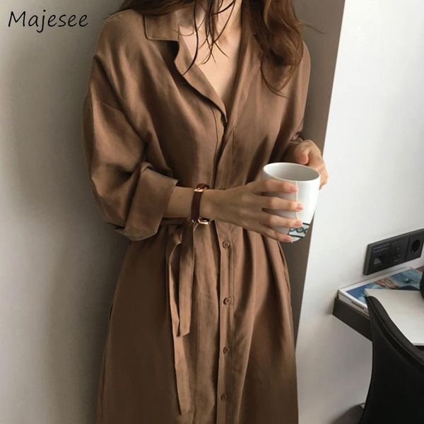 

trench women solid long coat elegant simple casual single breasted vintage all-match korean style harajuku womens chic loose new1, Tan;black