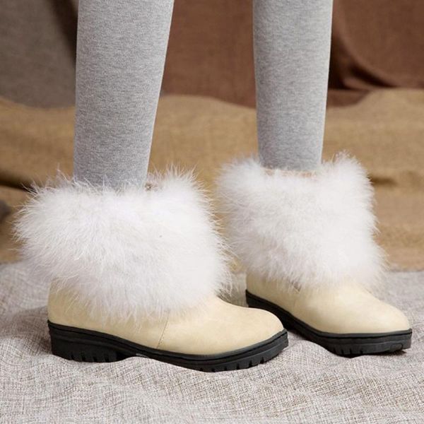 

2020 women boots winter shoes women snow boots plus size platform winter female warm botas mujer white#g4, Black