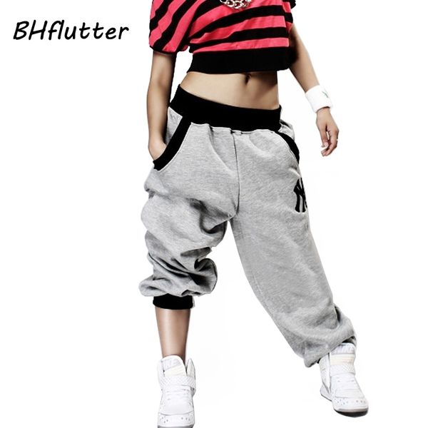 

bhflutter pants women plus size harem hip hop pants streetwear high waist dance pants winter long trousers pantalones 201109, Black;white