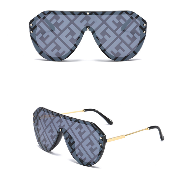 

luxury retro f letter sunglasses ladies big frame sun glasses designer brand square oversized oculos, White;black