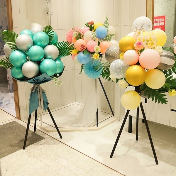 

rqduc opening stand flower flower anniversary store celebration activity decoration balloon balloon triangle foot bracket solid wood basket