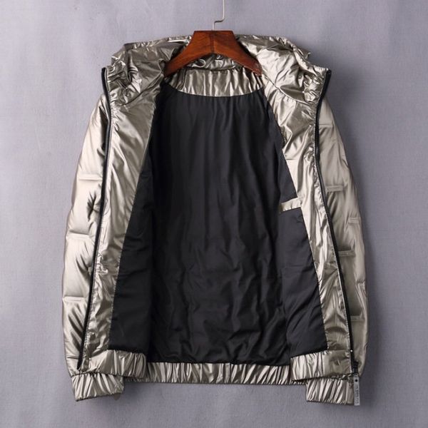 

fashion autumn and winter men's down jacket fluffy and warm high-quality lightweight and simple trendy hooded jackets, Black