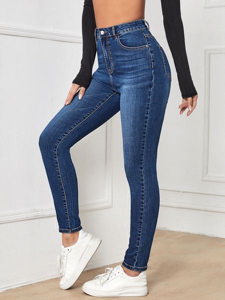 

high stretch skinny jeans m8kk#, Blue