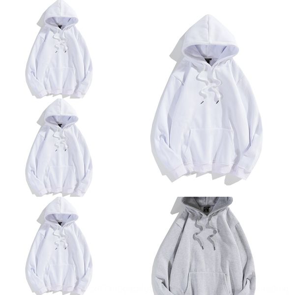 

solid color plush loose couple sweater men's hooded autumn winter fleece long sleeve fashion brand couple's class clothes sweater, Black