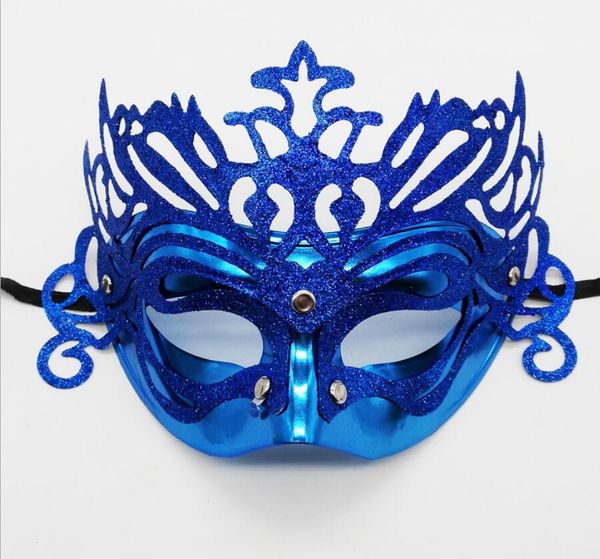 Maschere per feste di compleanno mascherata per adulti Halloween Maschera corona rosa dorata di Venezia