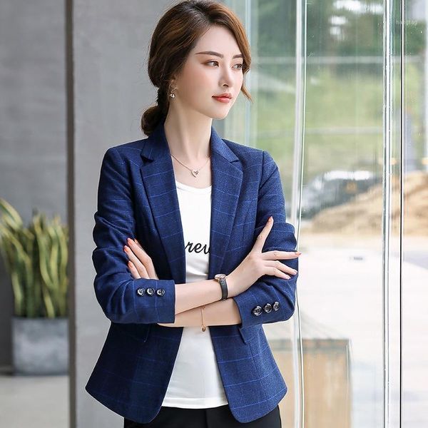 

women blazers autumn new women's clothing plaid thousand birds especially suit professional suit woman1, White;black