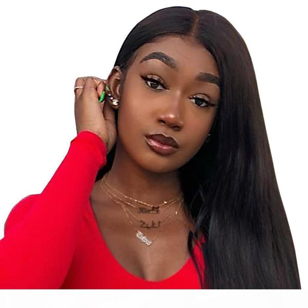 

pre щипковых lace поддельный скальп парик человеческих волос бразильское remy шелковистая прямая glueless 13x6 фронта шнурка парики фальшивы, Black;brown