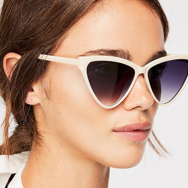 

lunette soleil sunglasses women 2021 lunettes de soleil homme de marque oculos grau masculino trendy cat eye big frame new, White;black