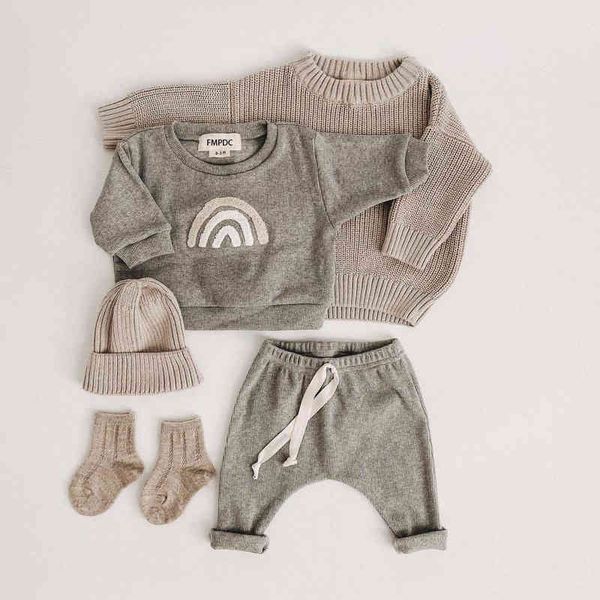 Set Baby Mode Kleinkind Kinder Kleidung Junge Mädchen Muster Casual Tops + Kind Lose Hosen 2 stücke Baby Junge Designer Kleidung Outfit 2j