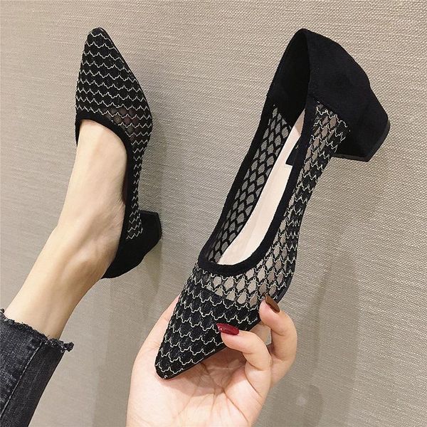 

2020 summer shoes women heeled shoes woman party office ladies high heels sandal black a22731