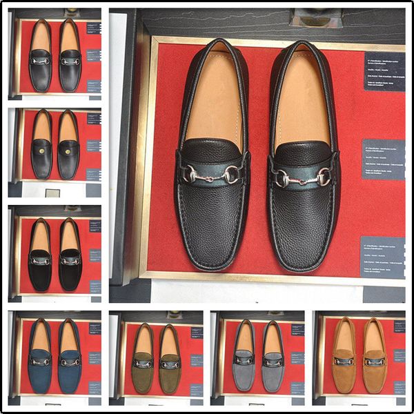 

2020 witer men's genuine leather shoes keep warm fur leather soft anti-slip loafers shoes designer man casual moccasins warm shoes, Black