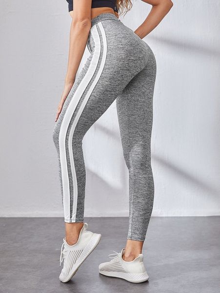 

striped tape side leggings d2cy#, Black