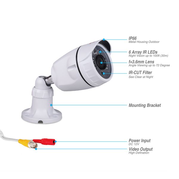 

1080p hd ahd security camera night vision& waterproof outdoor security cctv (work with ahd dvr) surveillance siren alarm