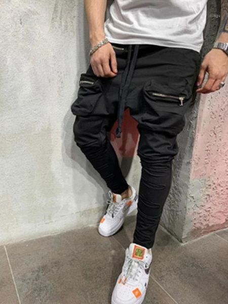 

2020 new men joggers brand male trousers casual pants sweatpants jogger grey casual elastic cotton gyms fitness workout s-3xl1, Black