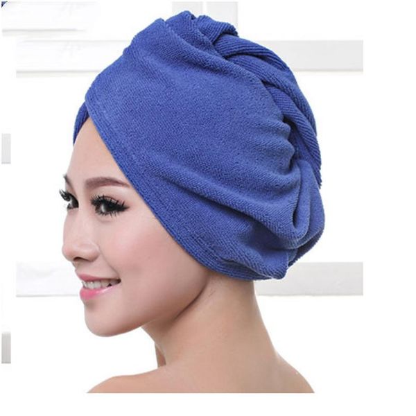 

soft hair towel cap rapid drying hair towel thick absorbent shower cap 60 x 25 cm solid color towel bath wrap qylgql