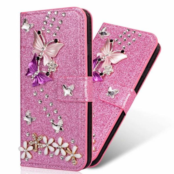 

симпатичные 3d rhinestone бабочка телефон чехол для iphone xs 7 8plus x 11pro max девушка розовый алмаз чехол для samsung s8 s9 bbysww packi