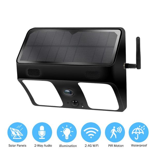 

zgwang 1080p wifi wide-angle solar battery outdoor ip camera wall light surveillance camera for garden patio yard courtyard path