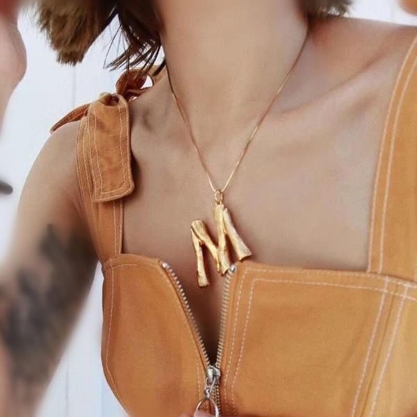 

choker alphabet pendants gold color copper big large initial a-z letter pendant necklace 26 initial collares jewelry, Silver